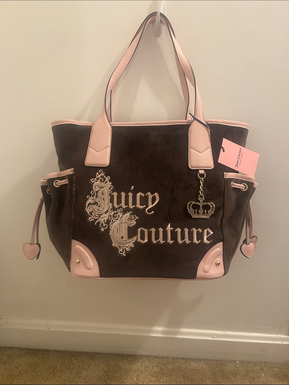Juicy Couture Brown with Pink Trim Tote
